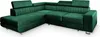 A green sectional sofa with adjustable headrests is shown against a white background. Produktbild-Vorschau