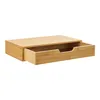 A bamboo shelf with an open drawer, presented against a white background. Anteprima dell’immagine prodotto