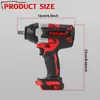 An image showing a cordless impact wrench with dimensions indicated. Voir les images du produit