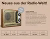 A vintage-style radio is shown with product details and specifications below. Podgląd zdjęcia produktu