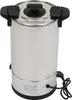 A stainless steel wax melter with black handles and a black lid, shown from a slightly angled side view. Podgląd zdjęcia produktu