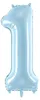 Palloncino in foil Numero 1, 86 cm, azzurro Anteprima dell’immagine prodotto 2