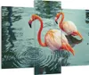Bild auf Leinwand - Leinwandbild - 3 Teile - Rosa Flamingos Produktbild-Vorschau 1