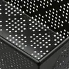 Close-up view of a black perforated baking pan. Podgląd zdjęcia produktu