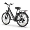 A black electric bicycle is shown from a three-quarter rear view against a white background. Produktbild-Vorschau