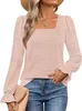 ASKSA Damen Langarm T-Shirt Gestreifte Quadratischer Produktbild-Vorschau 1
