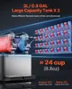 A commercial slushy machine with two tanks, displaying its capacity and suggested sugar/alcohol content. Produktbild-Vorschau