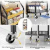 5-stöckiges Display-Regal mit Rollen und 15 Haken, schwarz Náhľad obrázku produktu
