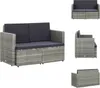 vidaXL 2-Sitzer-Gartensofa mit Auflagen Grau Poly Rattan -  Produktbild-Vorschau 1