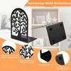 Buchstützen, 4 Paare Bücherhalter mit Baummuster, Metall Produktbild-Vorschau 4