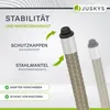 Marketing image showing product features with text overlays and arrows. Produktbild-Vorschau