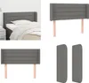 vidaXL Kopfteil mit Ohren Dunkelgrau 83x16x78/88 cm Stoff - Produktbild-Vorschau 1