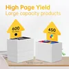 Marketing image showing stacks of paper representing page yield for printer ink cartridges. Produktbild-Vorschau