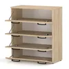 A modern shoe cabinet with four flip-down doors, shown against a white background. Podgląd zdjęcia produktu