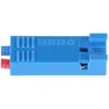 A close-up studio shot of a blue electronic connector with the brand name 'BERG' printed on it. Podgląd zdjęcia produktu
