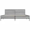 Bettgestell Grau Sonoma 200x200 cm Holzwerkstoff und Metall Produktbild-Vorschau 4