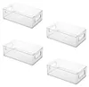 Four clear plastic storage bins are arranged in a grid on a white background. Náhled obrázku produktu
