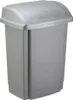 A silver plastic trash can with a swing lid. Náhled obrázku produktu