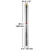 A silver submersible pump with dimensions and connection size indicated by text overlays. Anteprima dell’immagine prodotto