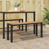Gartenbank Braun 100 x 28 x 45 cm Stahl Produktbild-Vorschau 2