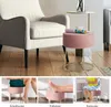 COSTWAY Velvet Rund Fußhocker Ottoman, Moderner Produktbild-Vorschau 5