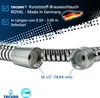 Close-up of a shower hose with connectors, with marketing text and German flag overlay. Produktbild-Vorschau