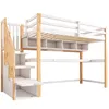 A loft bed with integrated desk and storage, shown against a white background. Produktbild-Vorschau