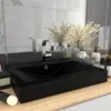 vidaXL Lavabo con foro per rubinetto nero opaco 60x46 cm in Anteprima dell’immagine prodotto 7