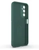 The back of a dark green phone case is shown against a white background. Produktbild-Vorschau