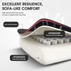 A cutaway diagram illustrating the internal structure and materials of a cushion or mattress. Podgląd zdjęcia produktu