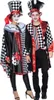 Harlekin Kostüm Pierrot Harlekina inkl. Zylinder für Damen Onesize Poncho Clown Paarkostüm Fasching Karneval Mottoparty Pantomime Produktbild-Vorschau