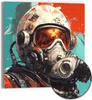 DEQOART Hybrid Leinwand Bild 30x30 cm 'Kosmische Reflexion' Produktbild-Vorschau 1