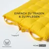 HOMESCAPES Set de 4 coussins de chaise 40x40 cm jaune - Voir les images du produit 6