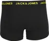 A back view of black boxer shorts with a yellow logo band. Produktbild-Vorschau