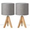 EDISHINE lampka nocna drewniana zestaw 2, lampa stołowa na Podgląd zdjęcia produktu 1