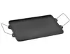 A cast iron grill plate with handles, shown from a diagonal angle against a white background. Produktbild-Vorschau
