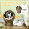 PawHut Rattan Katzenkorb Katzenhöhle Katzenbett mit Kissen Produktbild-Vorschau 4