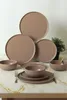 Ceramiczny zestaw obiadowy - Nordic Mat Taupe - 18 Podgląd zdjęcia produktu 5
