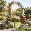 COSTWAY Rosenbogen mit Tür&Erdspieße, Gartenbogen aus Produktbild-Vorschau 2