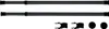 Two black clothes rails and three black accessories on a white background. Produktbild-Vorschau