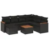 8-tlg. Garten-Sofagarnitur mit Kissen Schwarz Poly Rattan Produktbild-Vorschau 1