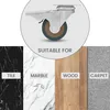 A collage showing a caster wheel and examples of surfaces it can be used on: tile, marble, wood, and carpet. Náhled obrázku produktu