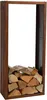 A tall, rectangular metal firewood rack filled with logs. Produktbild-Vorschau