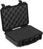 An open black hard case with foam padding inside, shown against a white background. Produktbild-Vorschau