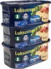 Three stacked cans of Amanda Luxus Fischrogen. Produktbild-Vorschau