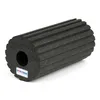 A black foam roller with ridges, shown on a white background. Produktbild-Vorschau