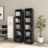 vidaXL Scaffali per CD 2 pezzi Nero 21x16x93,5 cm Materiale Anteprima dell’immagine prodotto 1