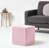 HOMESCAPES Vichy-Karo Pouf rosa-weiß – Sitzwürfel, 36x38 cm Produktbild-Vorschau 2