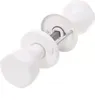 A white doorknob set with its internal mechanism and rosettes, presented against a white background. Anteprima dell’immagine prodotto