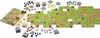 A tabletop board game laid out on a white background, showing the game board tiles, player pieces, and dice. Náhľad obrázku produktu
